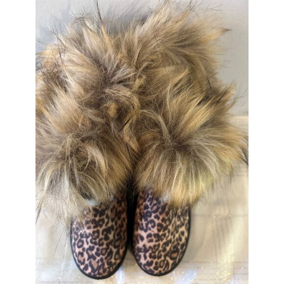 Leopard Print Faux Fur Boots - Picture 4 of 8